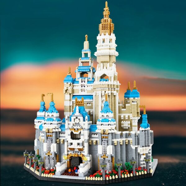 Lezi 8028 World Architecture Amusement Park Dream Castle Tower Model Mini Diamond Blocks Bricks Building Toy for Children no Box 6