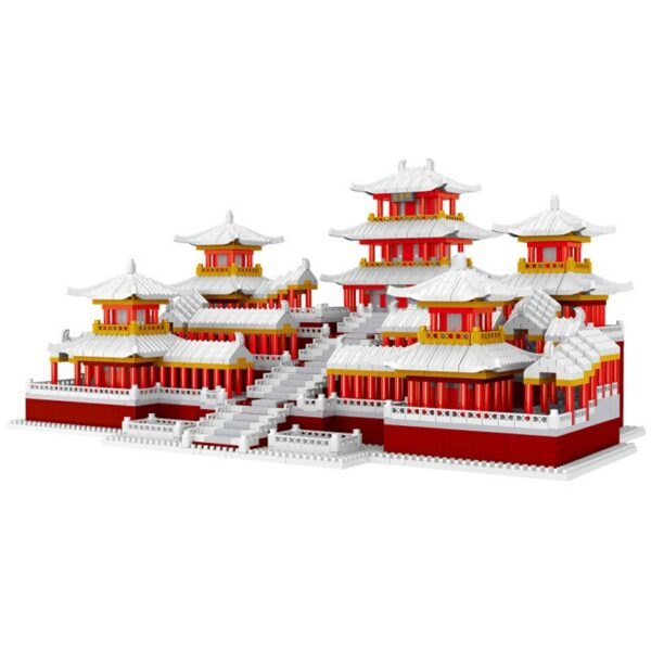 Lezi 8224 World Architecture Ancient Winter Snow Epang Palace Model Mini Diamond Blocks Bricks Building Toy for Children no Box 4