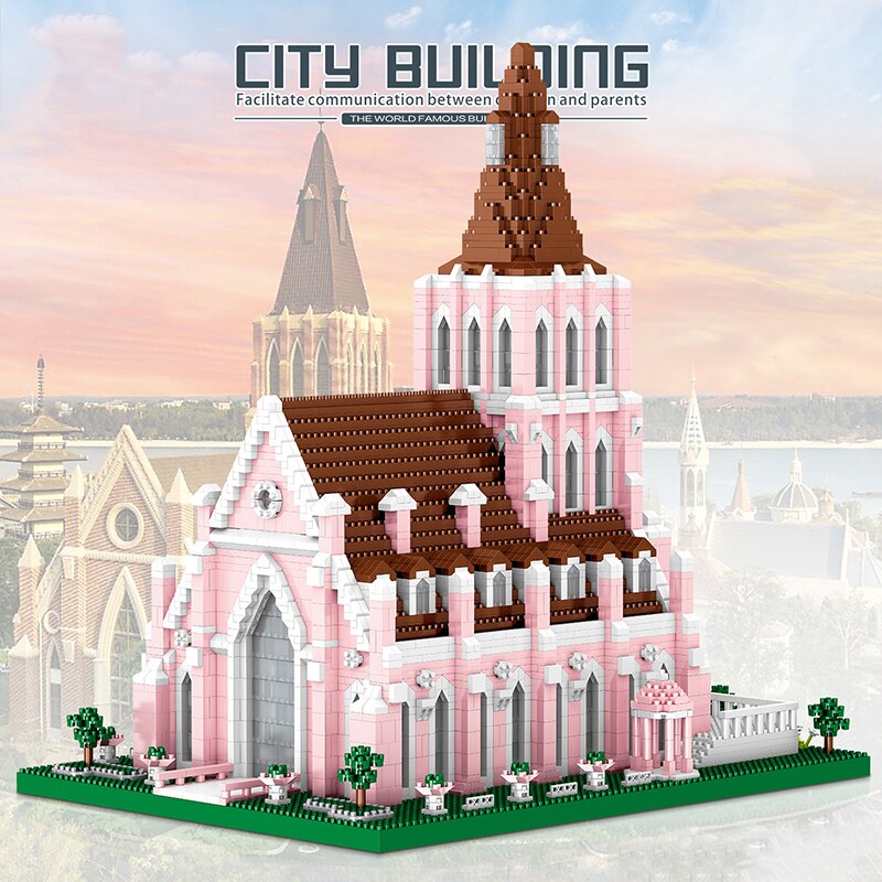 Lezi 8196 World Architecture Island Wedding Manor Church Garden DIY Mini Diamond Blocks Bricks Building Toy for Children no Box 2