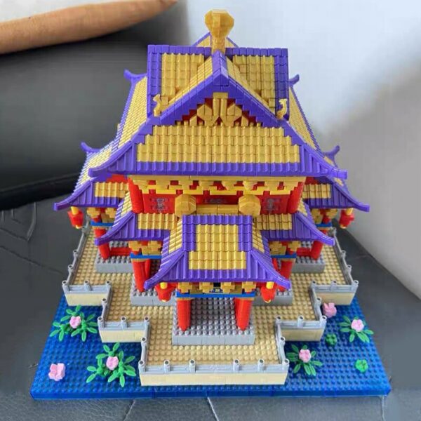 Lezi 8206 Ancient Architecture Old Summer Palace Pavilion Flower DIY Mini Diamond Blocks Bricks Building Toy for Children no Box 3