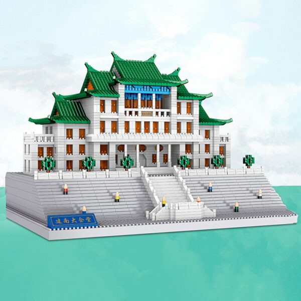Lezi 8201 World Architecture Xiamen University Assembly Hall Light Mini Diamond Blocks Bricks Building Toy for Children no Box 2
