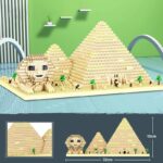 Lezi 8194 World Architecture Egypt Pyramid Sphinx Tree 3D Model DIY Mini Diamond Blocks Bricks Building Toy for Children no Box 3