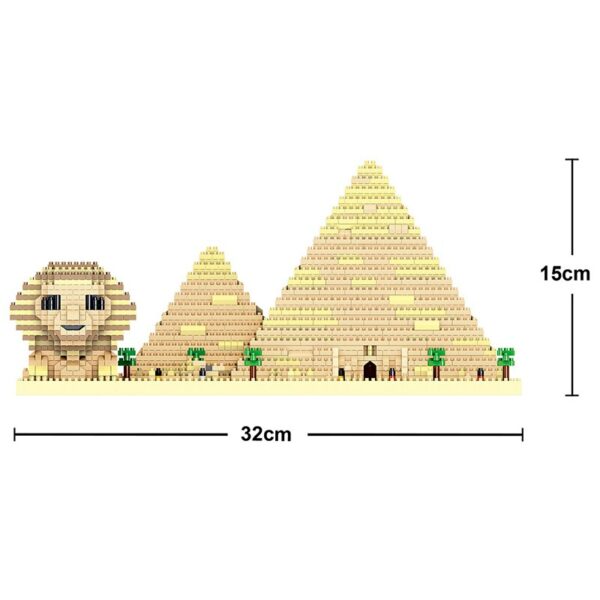 Lezi 8194 World Architecture Egypt Pyramid Sphinx Tree 3D Model DIY Mini Diamond Blocks Bricks Building Toy for Children no Box 4