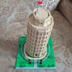 Lezi 8043 World Architecture Italy Leaning Tower of Pisa Flag Garden Mini Diamond Blocks Bricks Building Toy for Children no Box 5