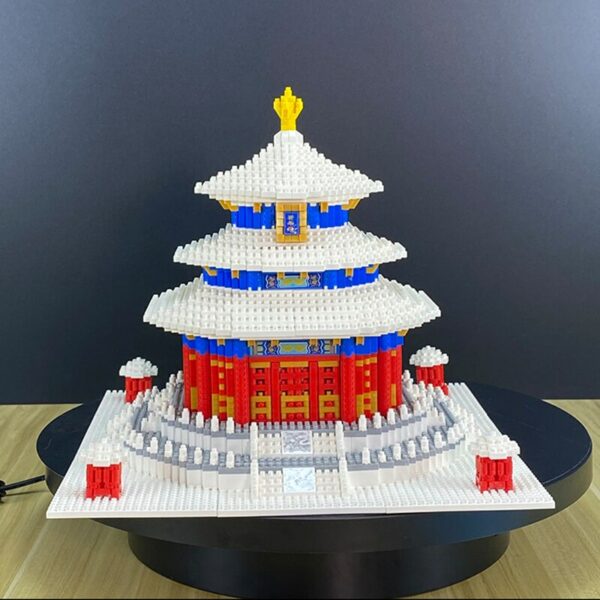 Lezi 8050 World Architecture Ancient Snow Temple of Heaven Winter 3D Mini Diamond Blocks Bricks Building Toy for Children no Box 3