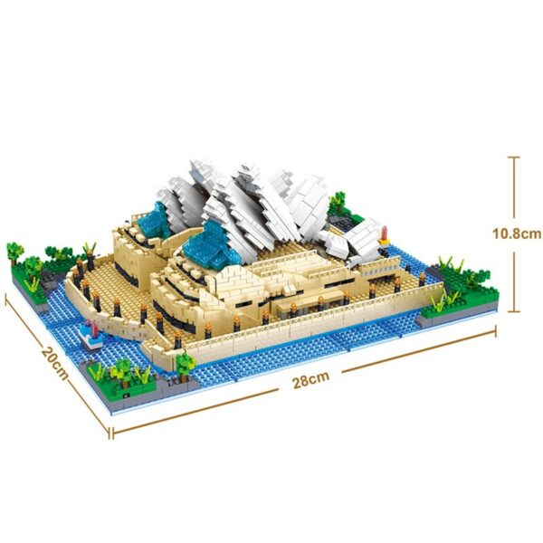 Lezi 8008 World Architecture Sydney Opera House Ship Boat Tree Ocean Mini Diamond Blocks Bricks Building Toy for Children no Box 3
