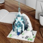 World Architecture Snow Ice Castle Tower Palace LED Light Blocks Building 4