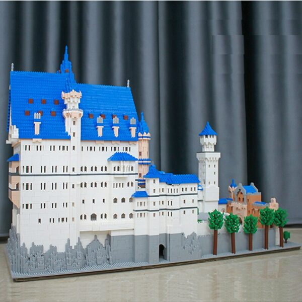 Lezi 8020 World Architecture New Swan Stone Castle Tree 3D Model DIY Mini Diamond Blocks Bricks Building Toy for Children no Box 5