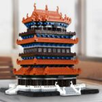 Lezi 8009 World Architecture China Ancient Guanque Tower Pavilion 3D Mini Diamond Blocks Bricks Building Toy for Children no Box 4
