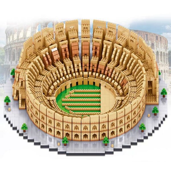 Lezi 8191 World Architecture Italy Rome Colosseum Theatre Stadium 3D Mini Diamond Blocks Bricks Building Toy for Children no Box 3
