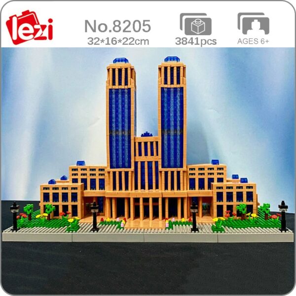 Lezi 8205 World Architecture Fudan University College School Model Mini Diamond Blocks Bricks Building Toy for Children no Box 1