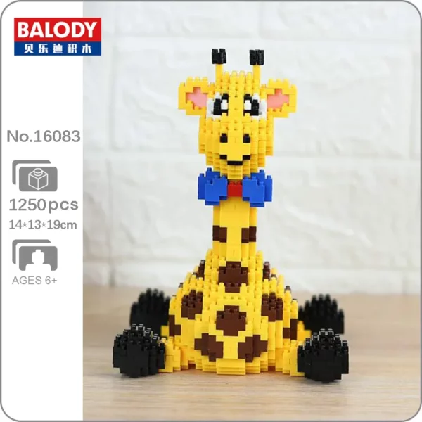 Balody 16083 Animal World Yellow Giraffe Sit Pet 3D Model DIY Mini Diamond Blocks Bricks Building Toy for Children 1