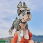 PZX Schnauzer Dachshund Husky Collie Sheepdog Corgi Teddy Dog Animal Pet Doll DIY Mini Diamond Blocks Bricks Building Toy no box 6