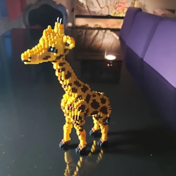 Balody 16065 Animal World Yellow Giraffe Deer Stand Pet 3D Model DIY Mini Diamond Blocks Bricks Building Toy for Children 6