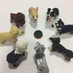 PZX Schnauzer Dachshund Husky Collie Sheepdog Corgi Teddy Dog Animal Pet Doll DIY Mini Diamond Blocks Bricks Building Toy no box 5