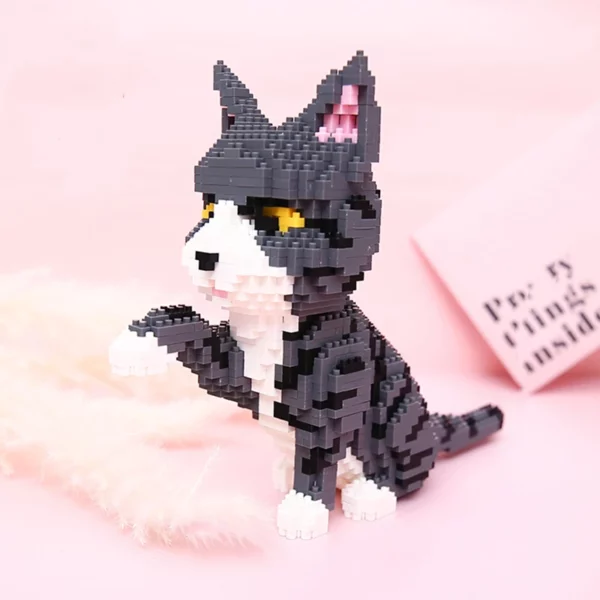 Balody 16038 Persian Cat Grey Kitten Animal Sit Pet 3D Model DIY Mini Diamond Blocks Bricks Building Toy for Children 2