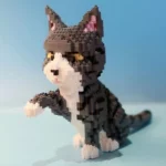 Balody 16038 Persian Cat Grey Kitten Animal Sit Pet 3D Model DIY Mini Diamond Blocks Bricks Building Toy for Children 6
