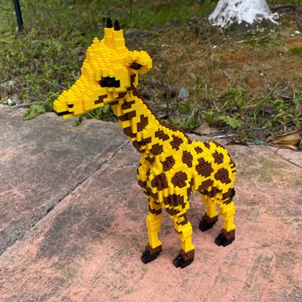 Balody 16065 Animal World Yellow Giraffe Deer Stand Pet 3D Model DIY Mini Diamond Blocks Bricks Building Toy for Children 5